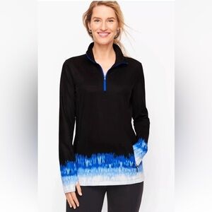 Talbots XS Ombre On The Move Tie Dye quarter 1/4 Zip Up Athletic Jacket UPF 50